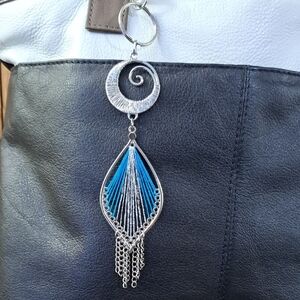 Hand Crafted Bag Purse Tote Jewelry Key Ring Decorative Vintage Jewelry Upcycle